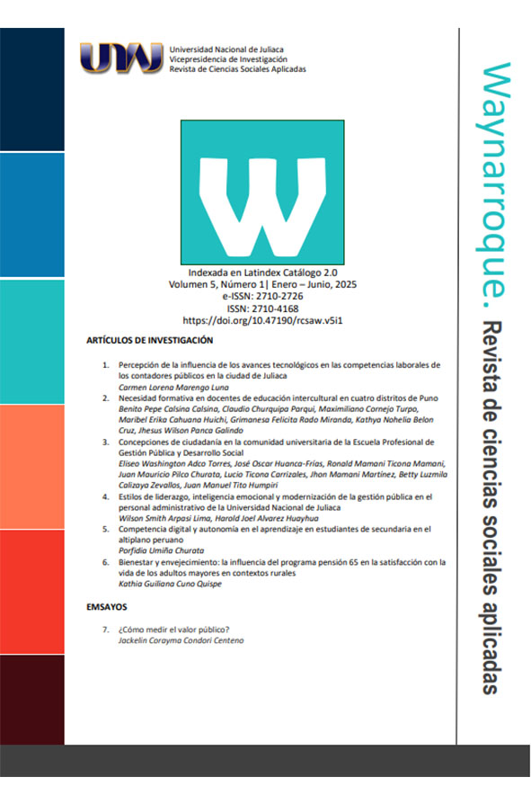 					Ver Vol. 5 Núm. 1 (2025): Waynarroque - Revista de ciencias sociales aplicadas
				